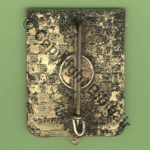 A0978 1965.83 EL.41 VERDUN METZ dore  DrP+Past lisse Dos Guilloche dore 27x36mm Src.Y.GENTY 3Eur10.16 